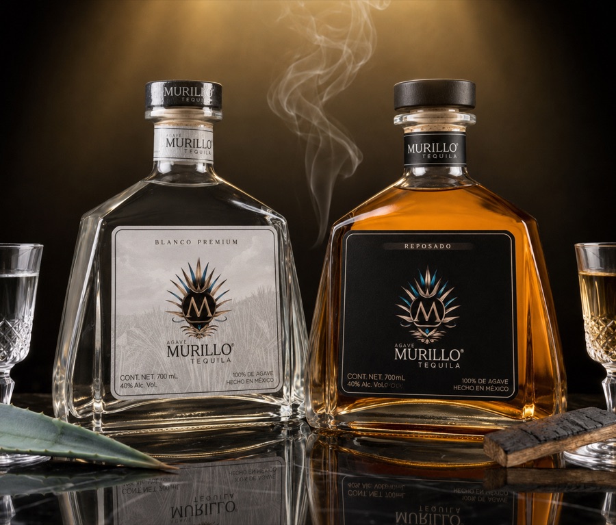 Tequila Murillo Blanco y Reposado con caballitos